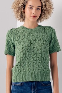 CROCHET HOLLOW OUT KNIT SWEATER TOP