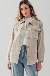 RELAXED FIT SHERPA COLLAR CORDUROY JACKET