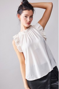 RUFFLE TRIMMED BLOUSE