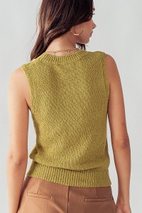 ANETTE ARMHOLE ROUND NECK LINE KNIT TOP