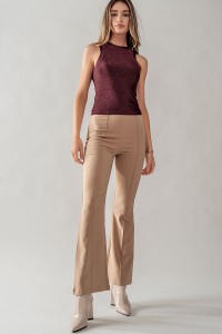 CLASSIC HIGH WAISTED TROUSER FLARED PANTS