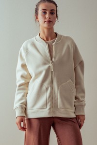 ZIP UP RELAXED FIT RIB JACKET