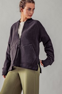 ZIP UP RELAXED FIT RIB JACKET