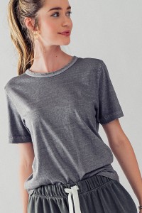PIGMENT GARMENT WASHED COTTON BLEND TEE
