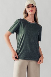 PIGMENT GARMENT WASHED COTTON BLEND TEE