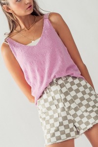 MAISIE CUT-OUT CHECKMATE SHORTS
