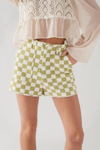 MAISIE CUT-OUT CHECKMATE SHORTS
