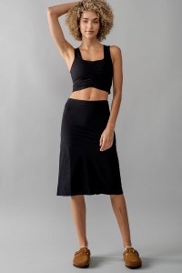 SQUARE NECK RUCHED CROP TANK TOP