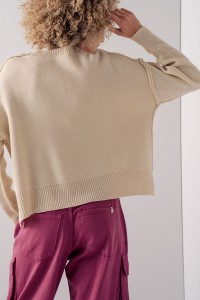 HAILEE RIB KNIT LOVE EMBROIDERED SWEATER