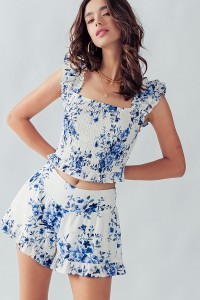 MAEVE RUFFLED TOP AND SHORT FLORAL SETS